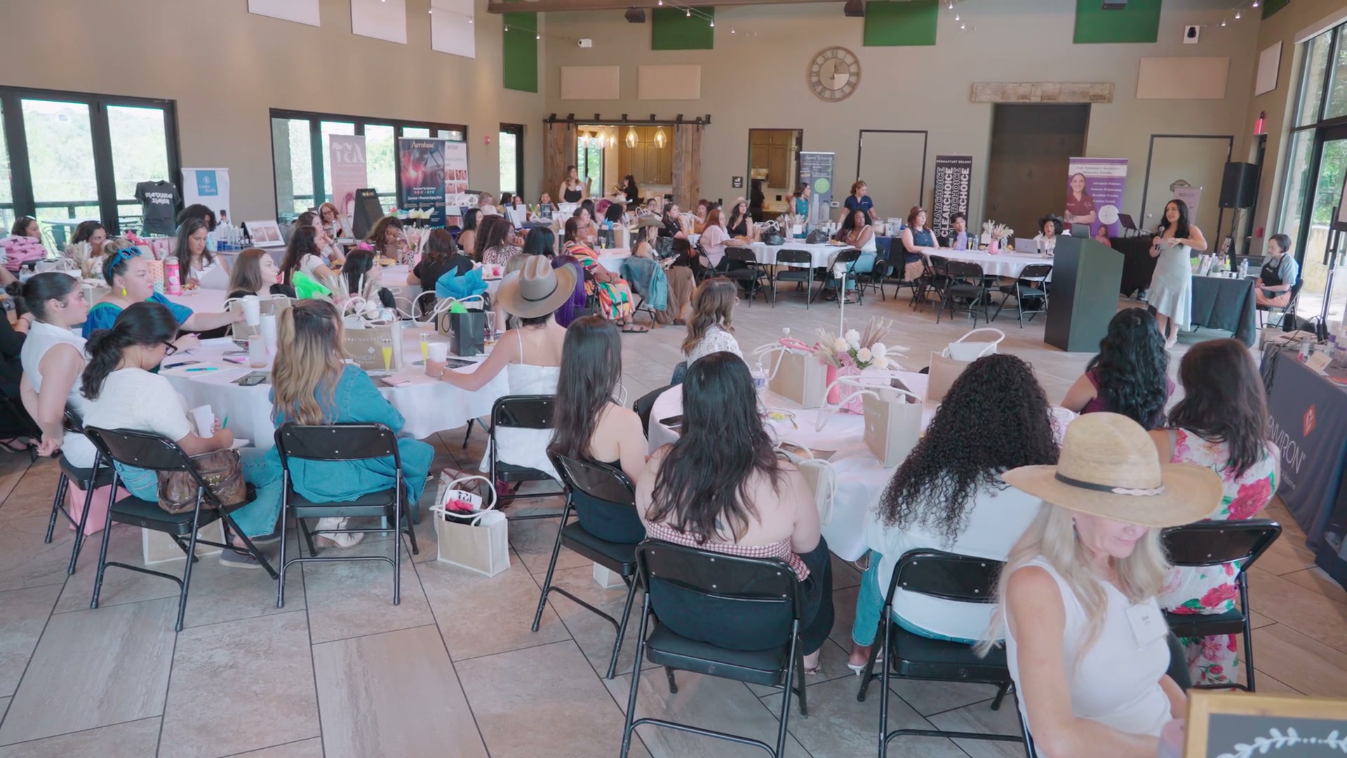 A wide view of estheticians gathered at Glow & Gather Vol. 3